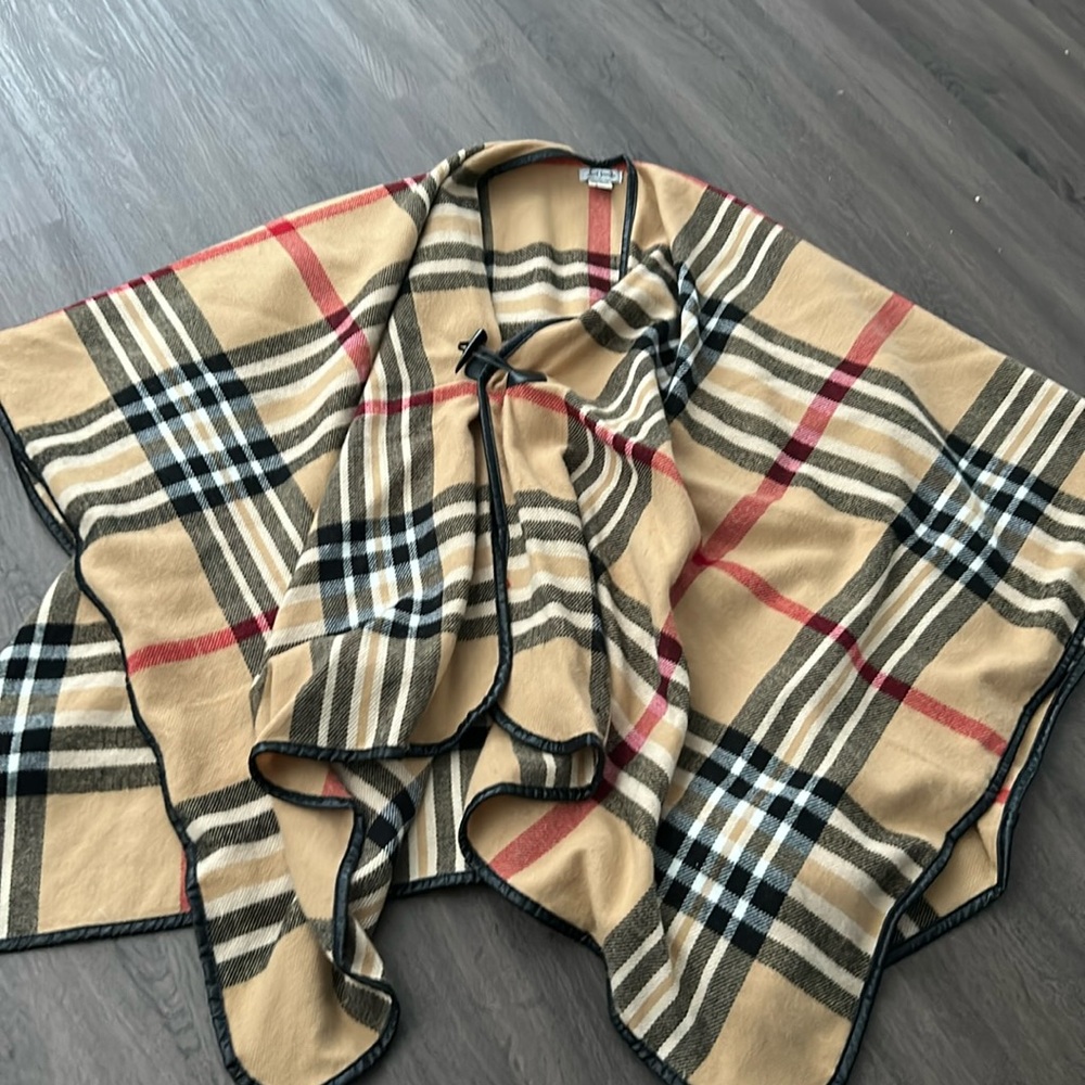 Designer style plaid cape